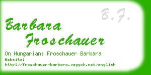 barbara froschauer business card